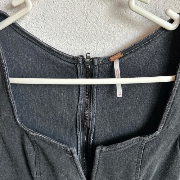 Lia Denim Free People Bodycon True Black Denim Dress - Picture 8 of 10